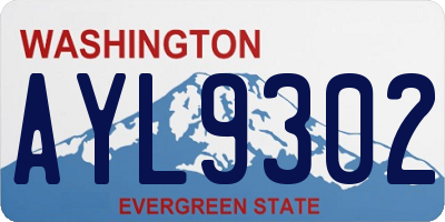 WA license plate AYL9302