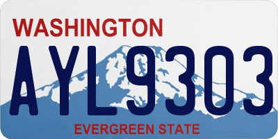WA license plate AYL9303