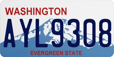 WA license plate AYL9308