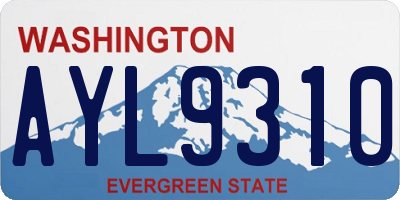 WA license plate AYL9310