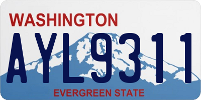 WA license plate AYL9311