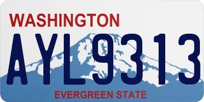 WA license plate AYL9313