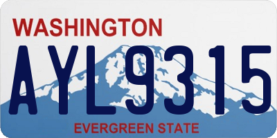 WA license plate AYL9315