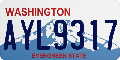 WA license plate AYL9317
