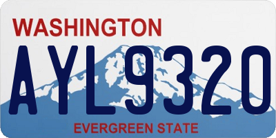 WA license plate AYL9320
