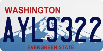 WA license plate AYL9322