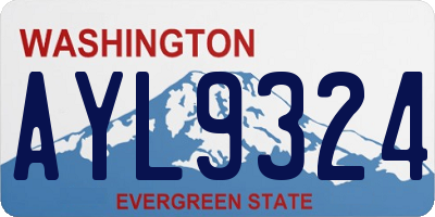 WA license plate AYL9324