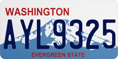 WA license plate AYL9325
