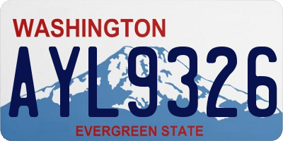 WA license plate AYL9326