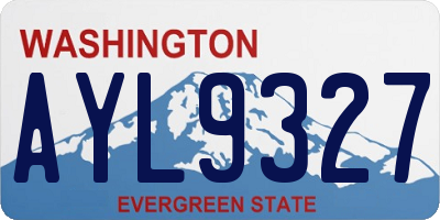 WA license plate AYL9327