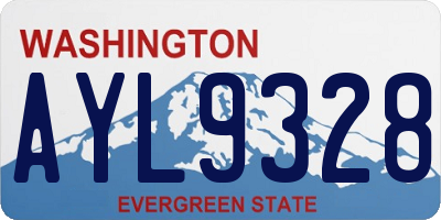 WA license plate AYL9328