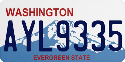 WA license plate AYL9335
