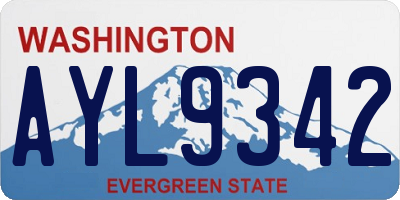 WA license plate AYL9342