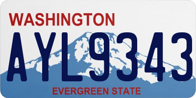 WA license plate AYL9343