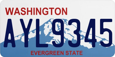 WA license plate AYL9345