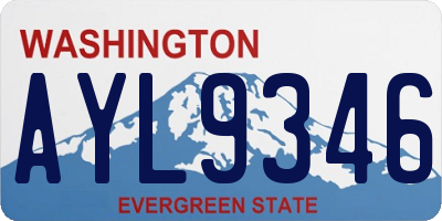 WA license plate AYL9346
