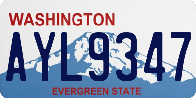 WA license plate AYL9347
