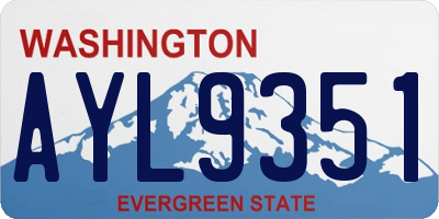 WA license plate AYL9351