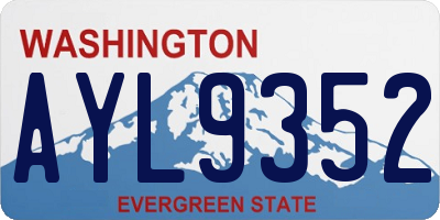WA license plate AYL9352