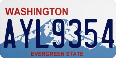 WA license plate AYL9354