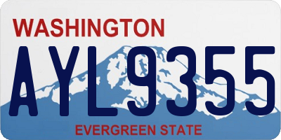 WA license plate AYL9355