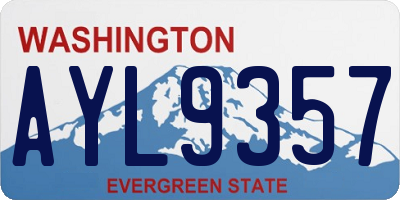 WA license plate AYL9357