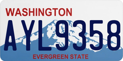 WA license plate AYL9358