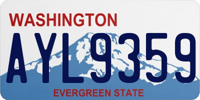 WA license plate AYL9359