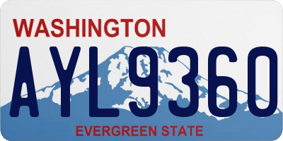 WA license plate AYL9360