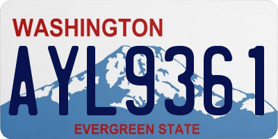 WA license plate AYL9361