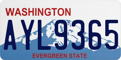 WA license plate AYL9365
