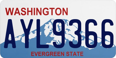 WA license plate AYL9366