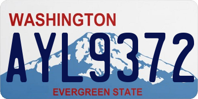WA license plate AYL9372