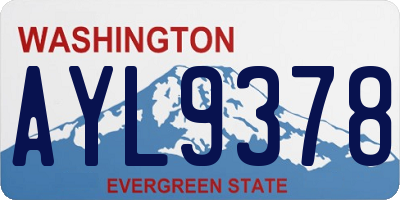 WA license plate AYL9378