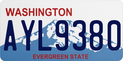 WA license plate AYL9380