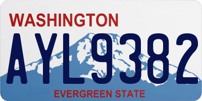 WA license plate AYL9382