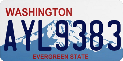 WA license plate AYL9383