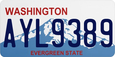 WA license plate AYL9389
