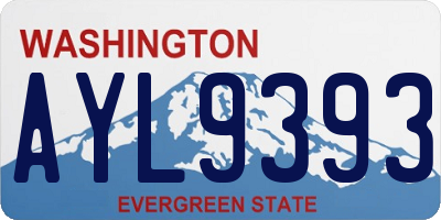 WA license plate AYL9393
