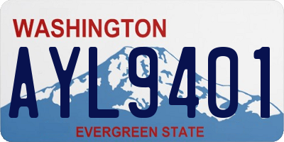 WA license plate AYL9401