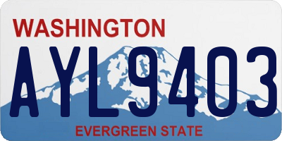 WA license plate AYL9403