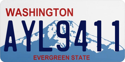 WA license plate AYL9411