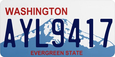 WA license plate AYL9417
