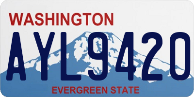 WA license plate AYL9420