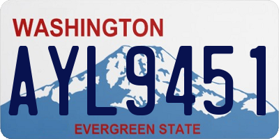 WA license plate AYL9451