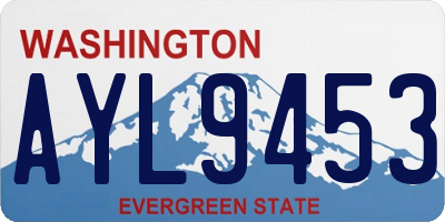 WA license plate AYL9453