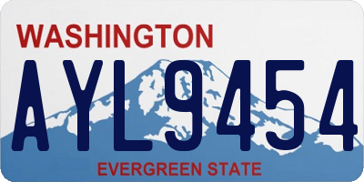 WA license plate AYL9454