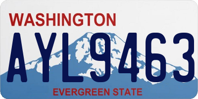 WA license plate AYL9463