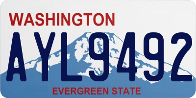 WA license plate AYL9492