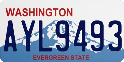 WA license plate AYL9493